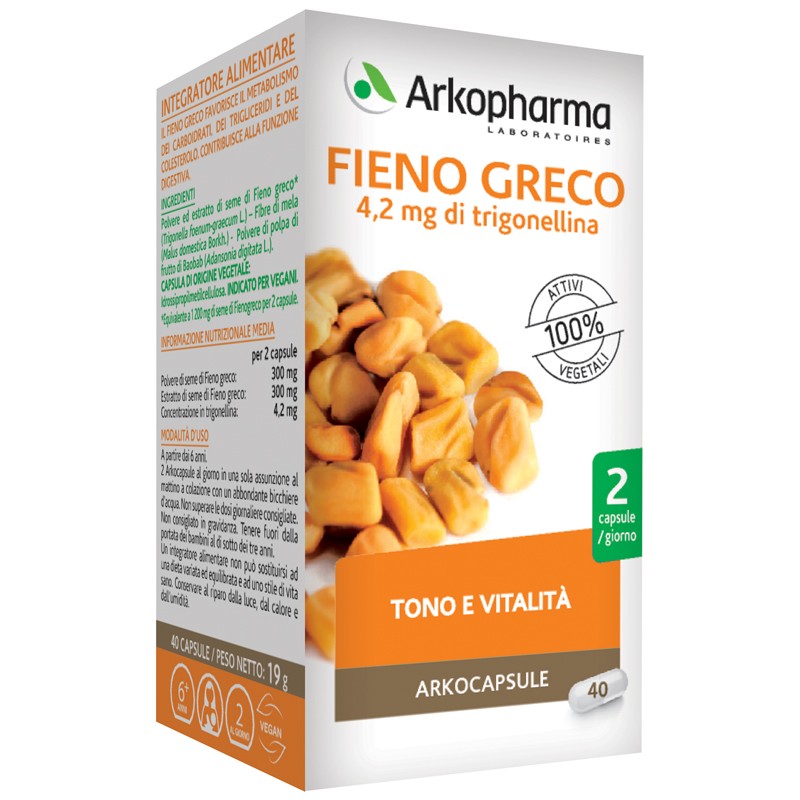 Arkocapsule Fieno Greco Integratore per Colesterolo 40 Capsule