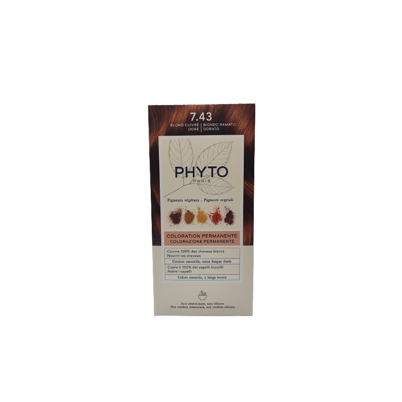 PhytoColor Tinta Capelli Color Kit 7,43 Biondo Ramato 1 Confezione