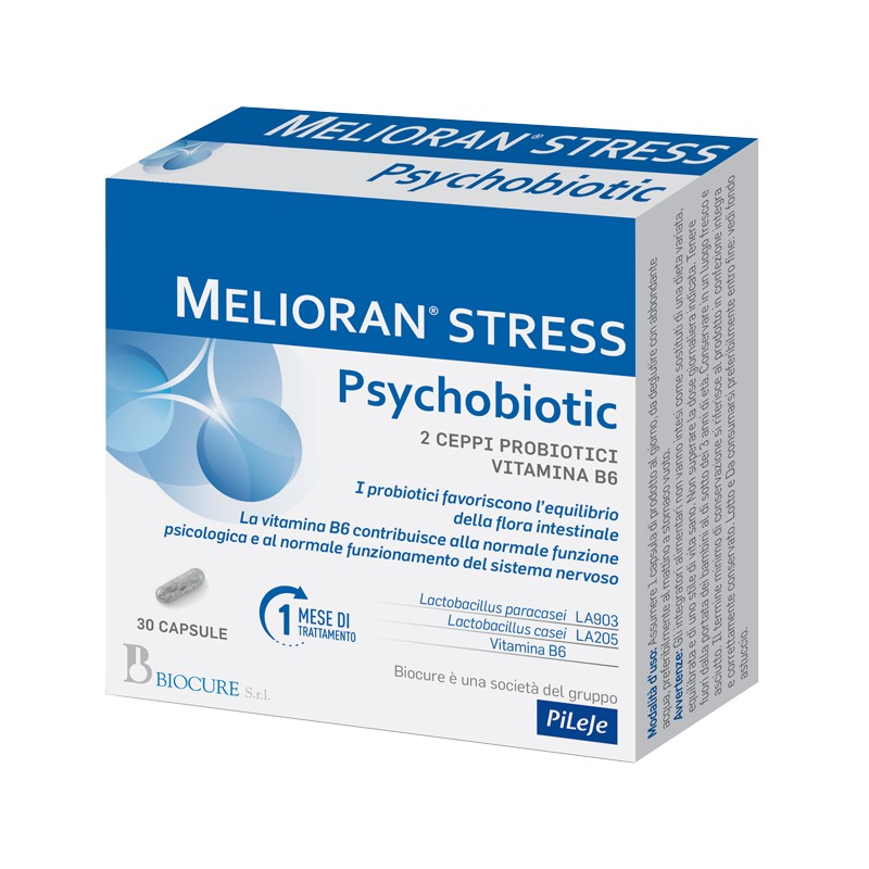 Melioran Stress Psychobiotic Integratore Benessere Fisico e Mentale 30 Capsule
