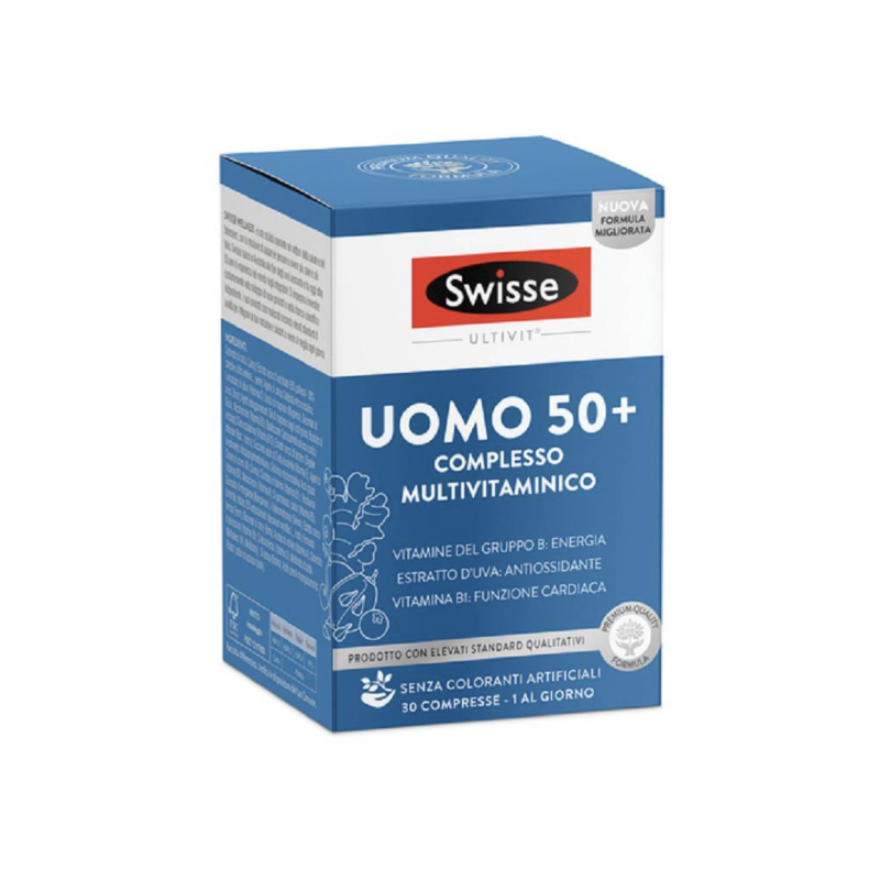 Swisse Uomo 50+ Multivitaminico Integratore per Uomini dai 50 Anni 30 Compresse Swisse Uomo 50+ Multivitaminico Integratore per Uomini dai 50 Anni 30 Compresse