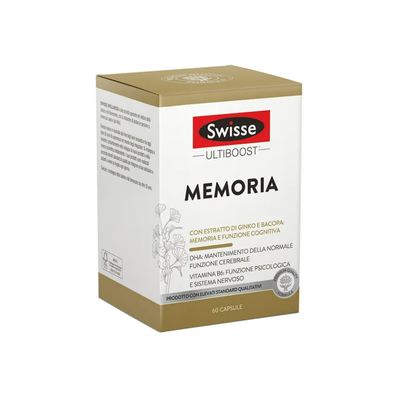 Swisse Ultiboost Memoria Integratore per Memoria e Concentrazione 60 Capsule
