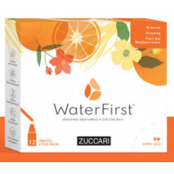 Zuccari WaterFirst Arancia, Ginseng e Fiori Mediterranei Aromatizzatore per Acqua da Bere 12 Stick