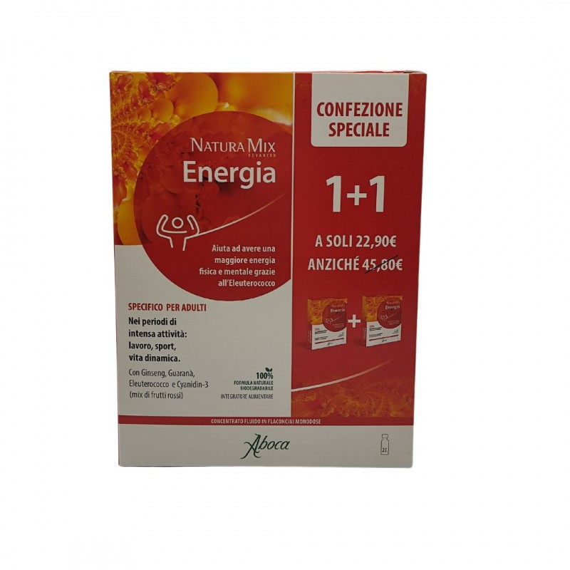 Aboca Natura Mix Advanced Energia Confezione Omaggio 10 Flaconcini + 10 Flaconcini