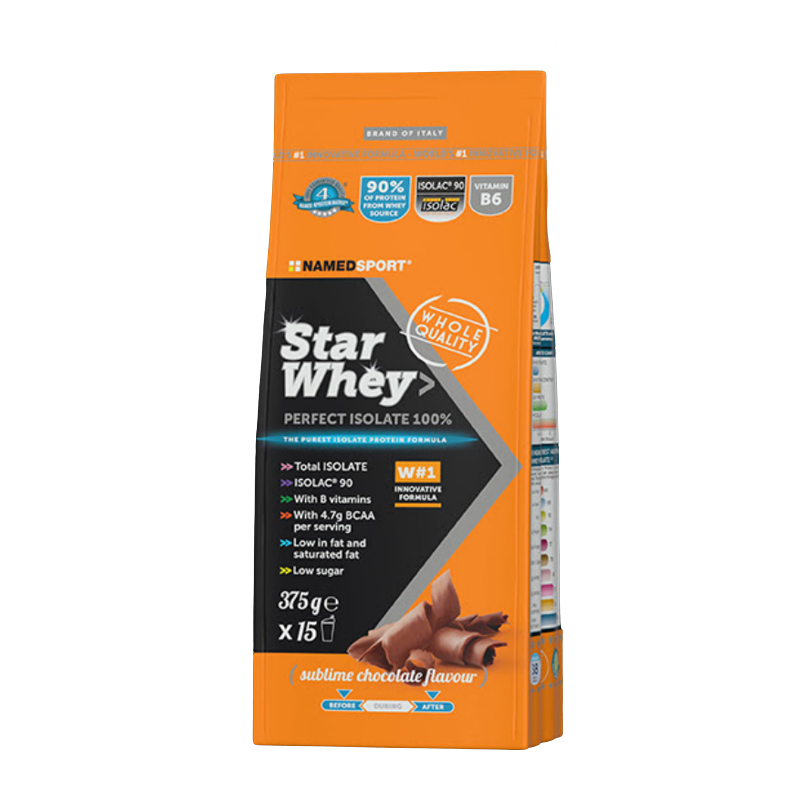 Named Sport Star Whey PERFECT ISOLATE 100% Gusto Cioccolato 375g Named Sport Star Whey PERFECT ISOLATE 100% Gusto Cioccolato 375g