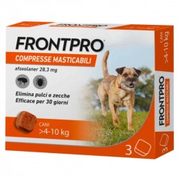 Frontpro Frontline Compresse 28,3mg per Pulci e Zecche Cani 4-10kg 3 Compresse