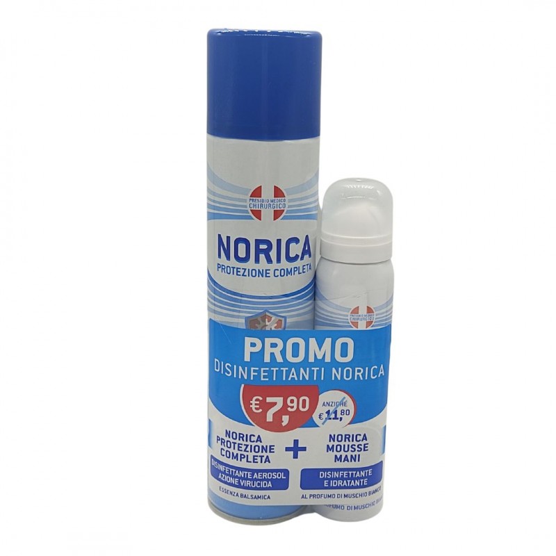 Norica Disinfettante per Ambienti Spray 300ml + Mousse Mani 100ml