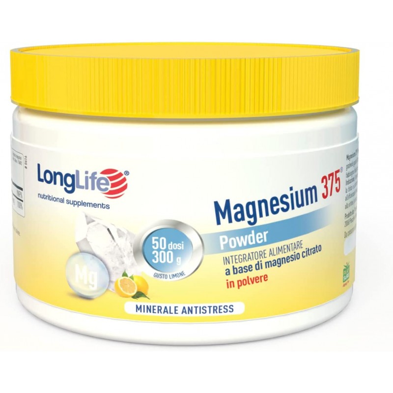LongLife Magnesium 375 Fizz Powder Integratore Magnesio Polvere 300g