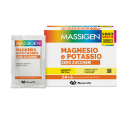 Massigen Magnesio e Potassio Zero Zuccheri Integratore Ricostituente 30 Bustine 4g