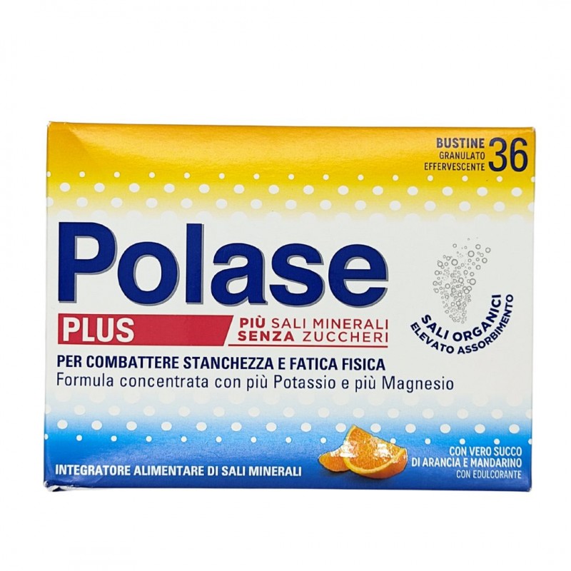 Polase Plus Promo 2023 Integratore Senza Zuccheri Magnesio e Potassio Gusto Arancia 36 Bustine