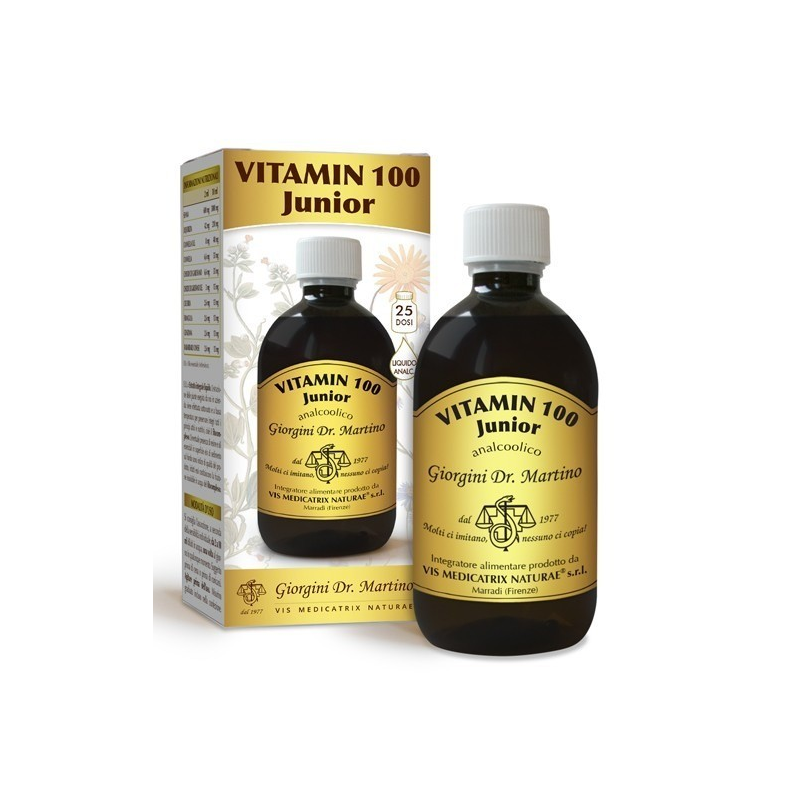 Dr Giorgini Vitamin 100 Junior Integratore Ricostituente Bambino 500ml Dr Giorgini Vitamin 100 Junior Integratore Ricostituente Bambino 500ml