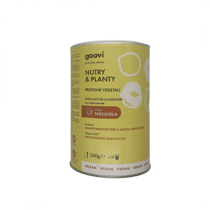 Goovi Nutry e Planty Proteine Vegetali in Polvere alla Nocciola 260g Goovi Nutry e Planty Proteine Vegetali in Polvere alla Nocciola 260g