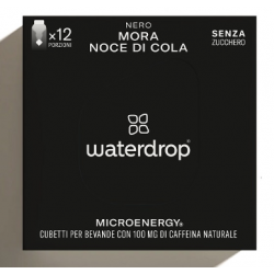 Waterdrop Microenergy Nero Mora e Noce di Cola Aroma per Acqua 12 Cubetti