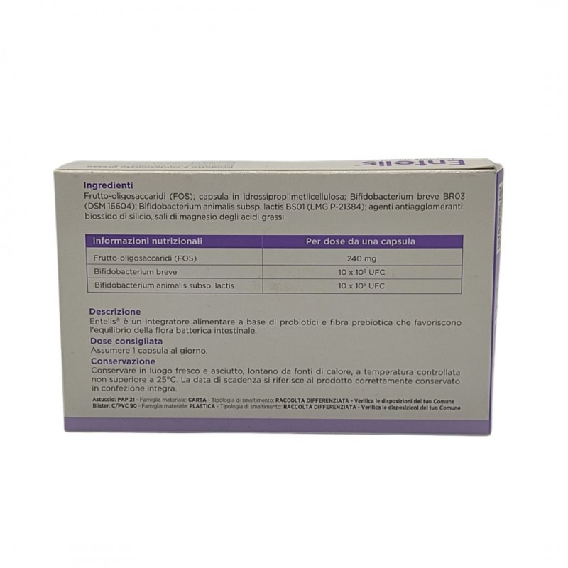 Entelis Integratore per Benessere Intestinale 15 Capsule Singole Entelis Integratore per Benessere Intestinale 15 Capsule Singole