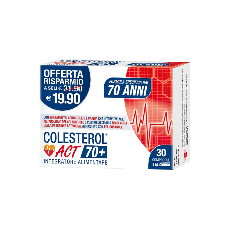 Colesterol Act 70+ Integratore per il Colesterolo 30 Compresse