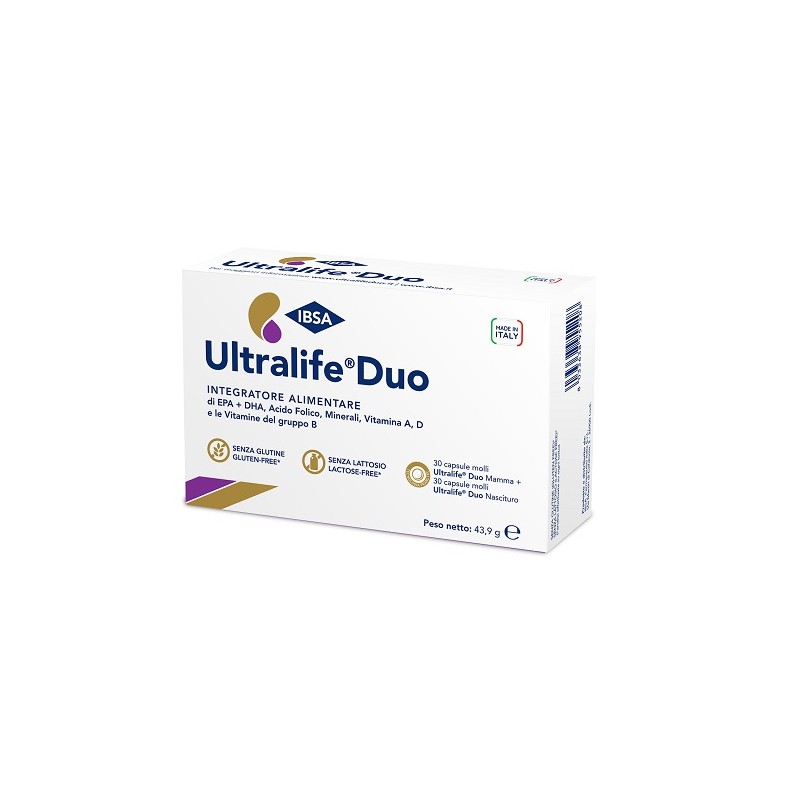 Ultralife Duo Integratore Ricostituente 30 Capsule Mamma + 30 Capsule Nascituro Ultralife Duo Integratore Ricostituente 30 Capsule Mamma + 30 Capsule Nascituro