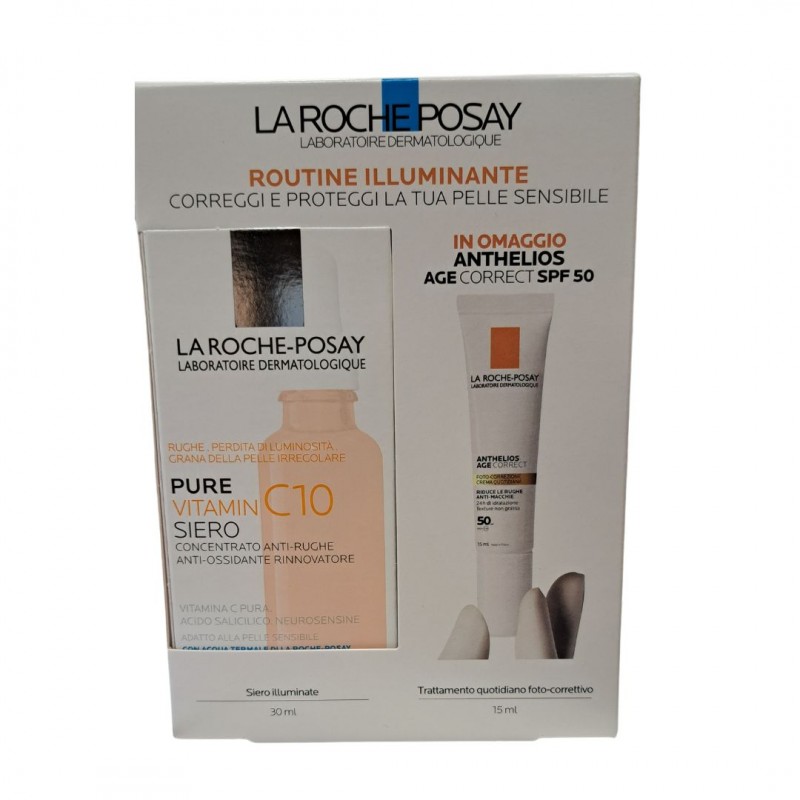 La Roche Posay Kit Vitamin C10 Siero Antirughe + Omaggio Anthelios Age Correct SPF 50 15ml La Roche Posay Kit Vitamin C10 Siero Antirughe + Omaggio Anthelios Age Correct SPF 50 15ml