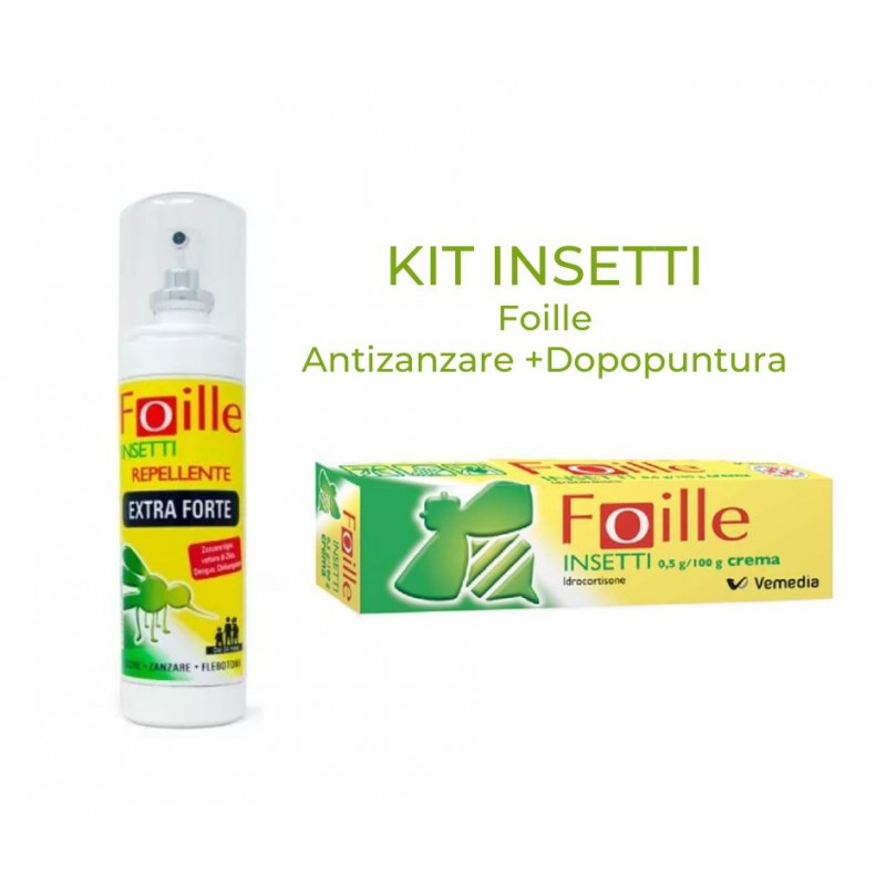 Foille Kit Insetti Repellente e Crema Dopopuntura 2 Pezzi