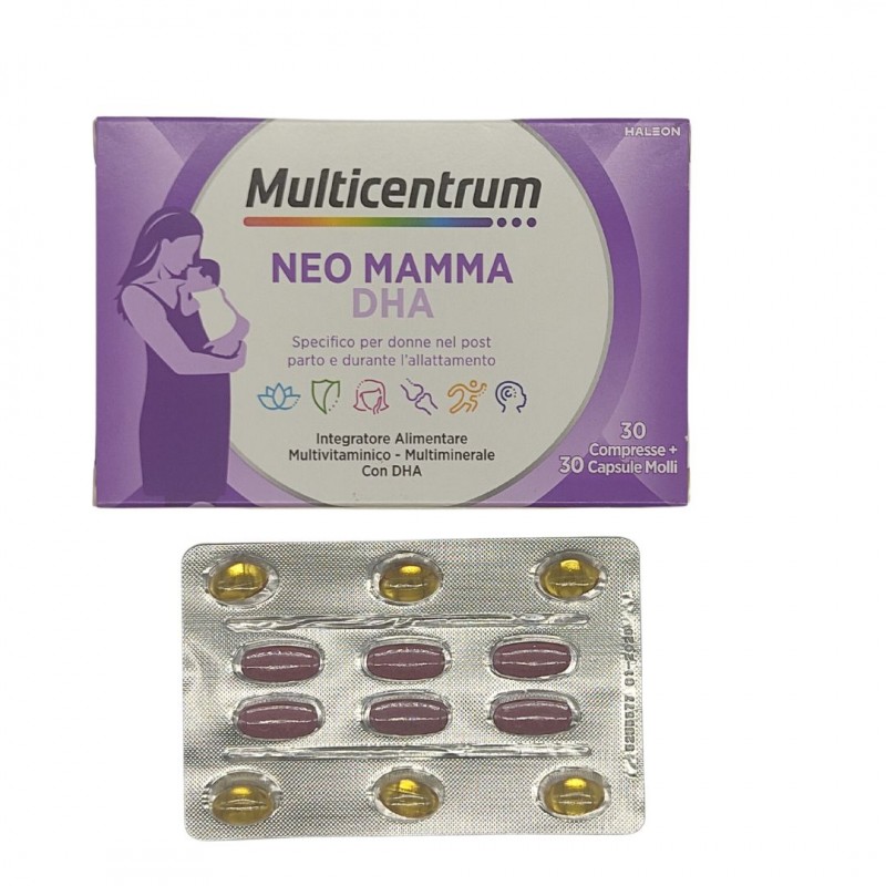 Multicentrum Neo Mamma Dha Integratore per Mamme 30 Compresse + 30 Capsule