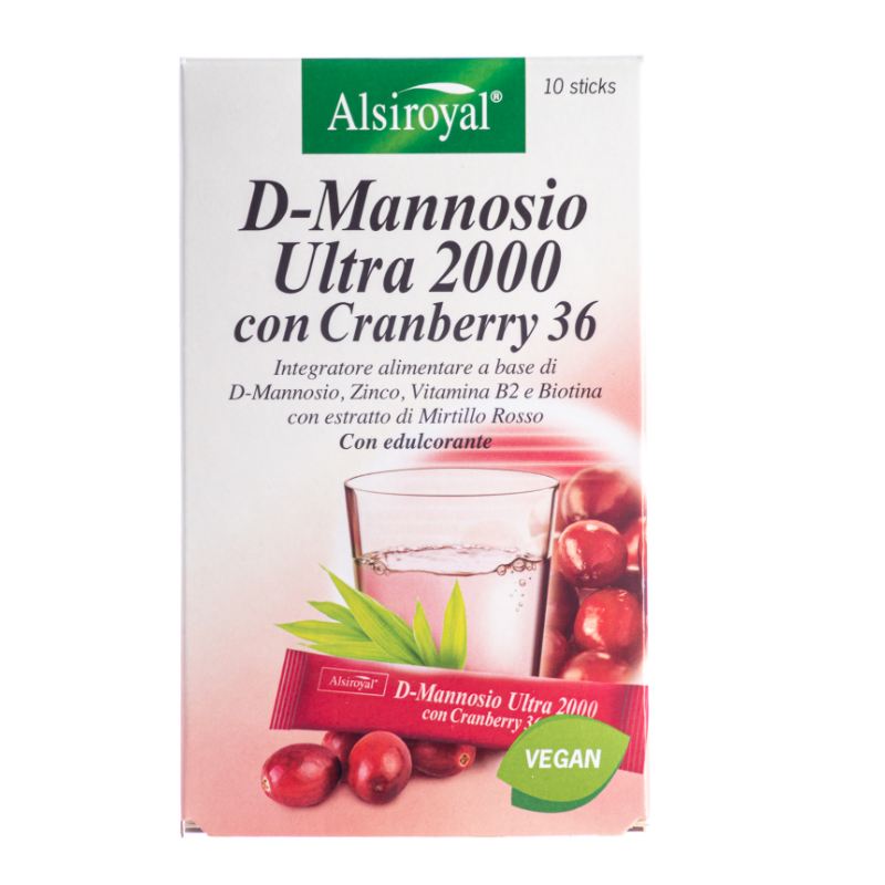 D Mannosio Ultra 2000 Cranberry Integratore Vie Urinarie 10 Stick