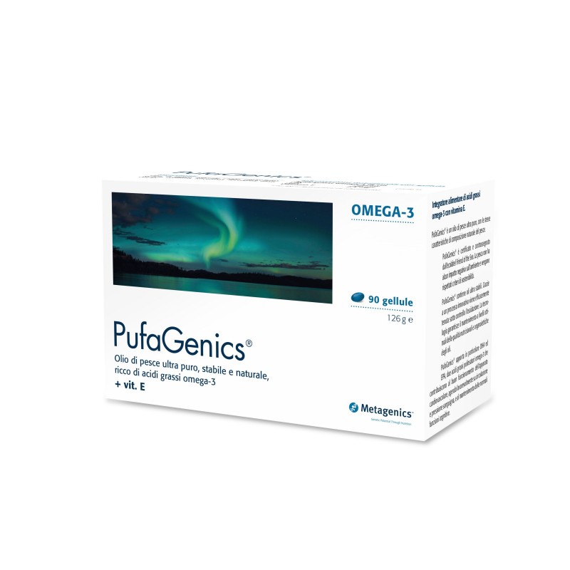Metagenics Pufagenics Integratore con Omega-3 90 Capsule in blister contenuto in una scatola Metagenics Pufagenics Integratore con Omega-3 90 Capsule in blister contenuto in una scatola