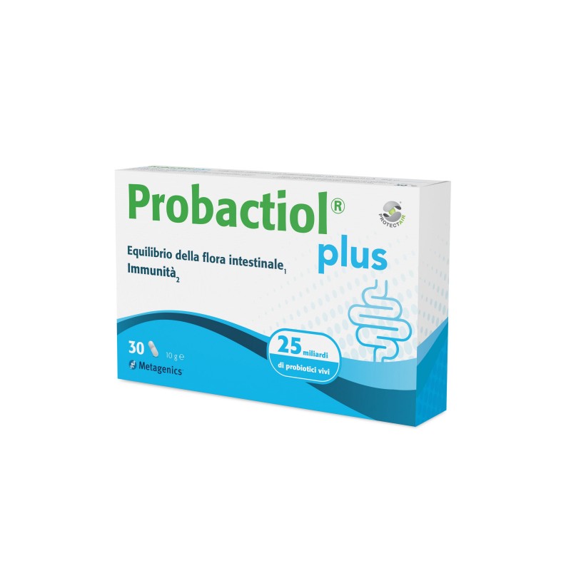 Probactiol Plus Protect Air per Benessere Intestinale 30 Capsule in blister contenuto in una scatola