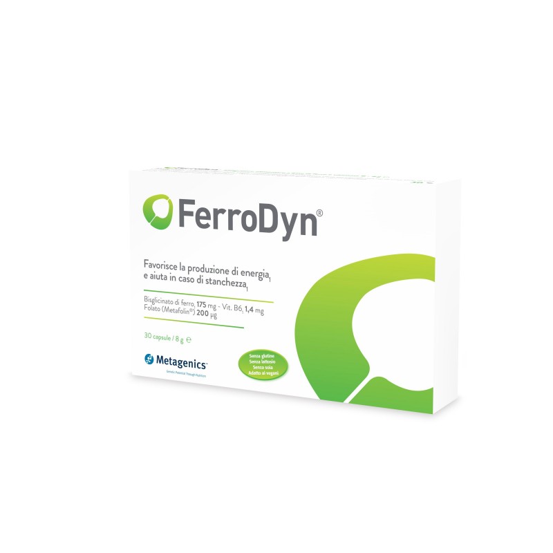 Metagenics FerroDyn Integratore Alimentare 30 Capsule in blister contenuto in una scatola