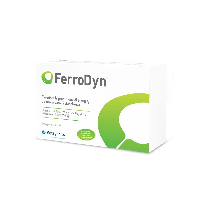 Metagenics FerroDyn Integratore Alimentare 90 Capsule in blister contenuto in una scatola