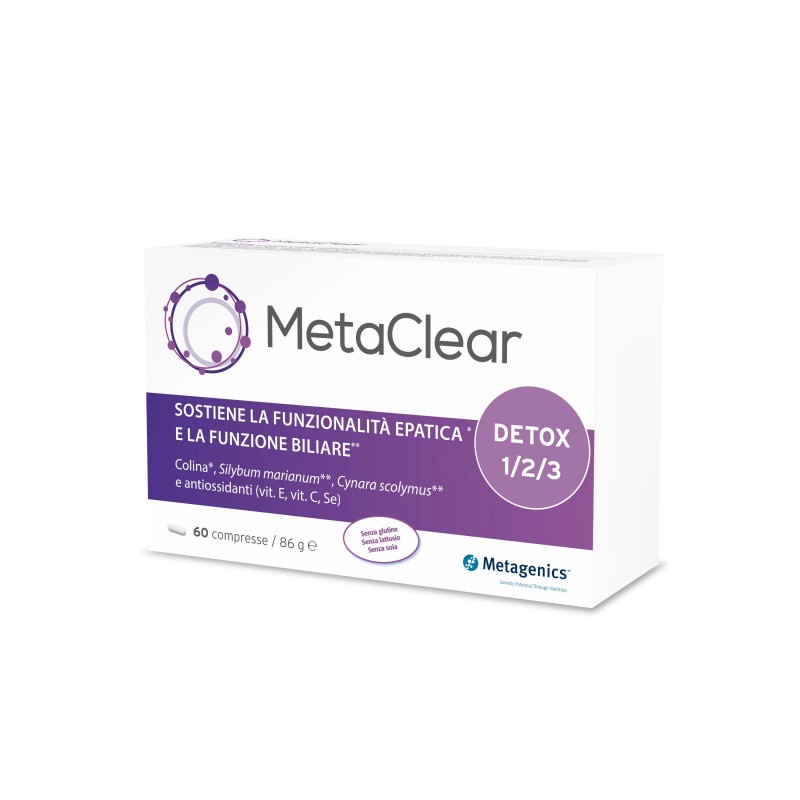 Metagenics MetaClear Integratore per Funzionalità Epatica 60 Compresse in blister contenuto in una scatola