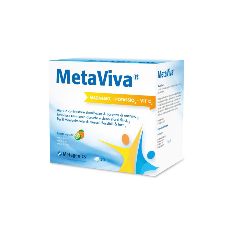 Metagenics Metaviva Integratore con Magnesio Potassio e Vitamina C 20 Bustine