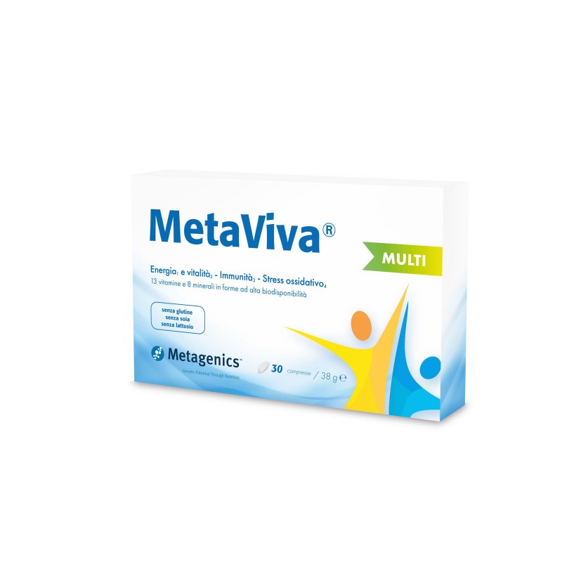 Metagenics Metaviva Multi Integratore Energizzante 30 Compresse in blister contenuto in una scatola Metagenics Metaviva Multi Integratore Energizzante 30 Compresse in blister contenuto in una scatola