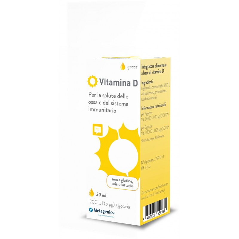 Metagenics Vitamina D Liquido Integratore con Vitamina D per Adulti e Bambini 30ml