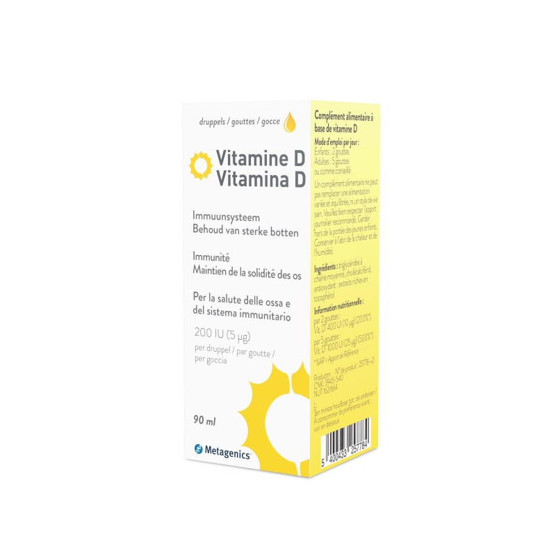 Metagenics Vitamina D Liquido Integratore con Vitamina D per Adulti e Bambini 90ml