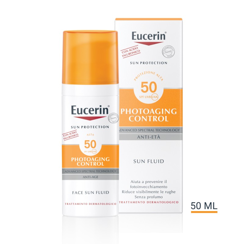 Eucerin Sun Fluid Anti Age Crema Protezione Solare SPF50+ 50ml Eucerin Sun Fluid Anti Age Crema Protezione Solare SPF50+ 50ml