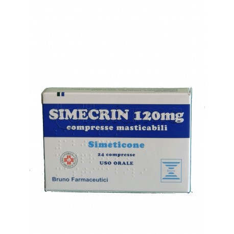 Simecrin 24 Compresse Masticabili 120 mg per Gonfiore Addominale e Meteorismo