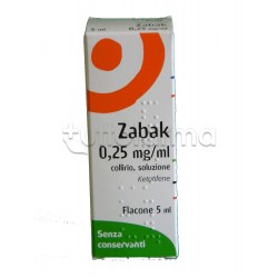 Zabak Collirio 1 Flaconcino 5 ml 0,25 mg/ml per Occhi Allergici ed Arrossati