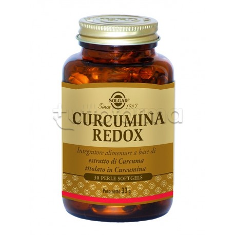 Solgar Curcumina Redox Integratore per Articolazioni e Digestione 30 Perle
