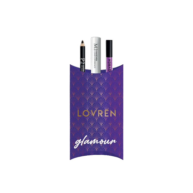 Lovren Kit Luxury Glamour Cofanetto Natale Kit M2 Mascara+P2 Matita Occhi+OL1 Lip Oil Nude