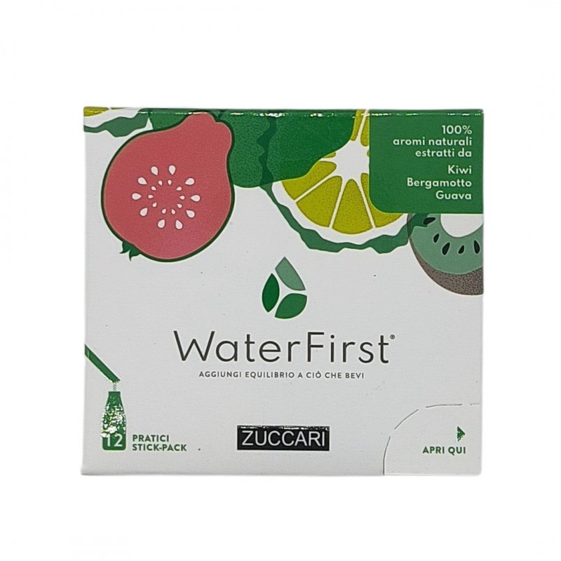 Zuccari WaterFirst Kiwi Bergamotto Guava Aromatizzatore per Acqua da Bere 12 Stick