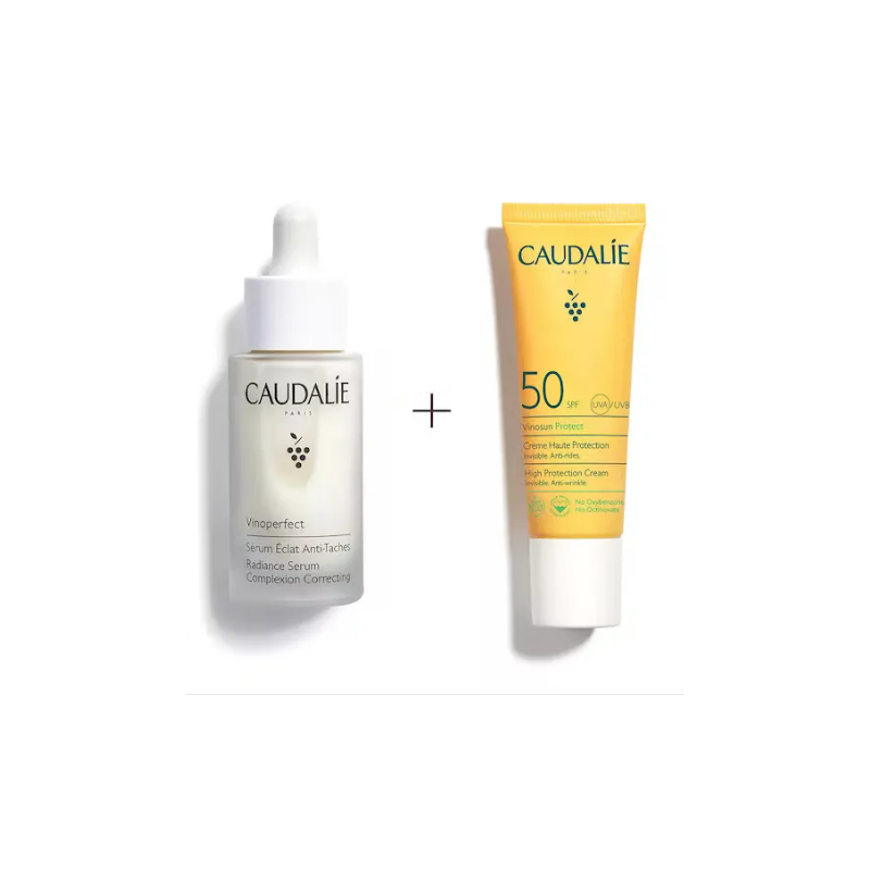 Caudalie Vinoperfect Siero Anti-Macchie 30ml + Vinosun Protect Crema Solare 25ml SPF 50
