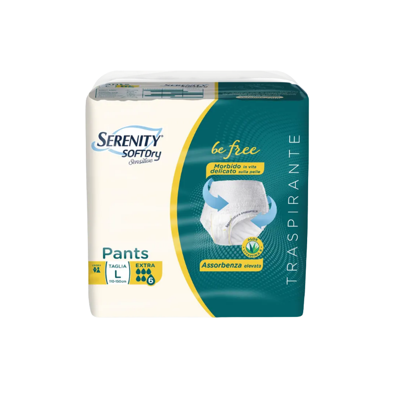 Serenity Soft Dry Sensitive Pants Extra Pannolini Taglia L 14 Pezzi
