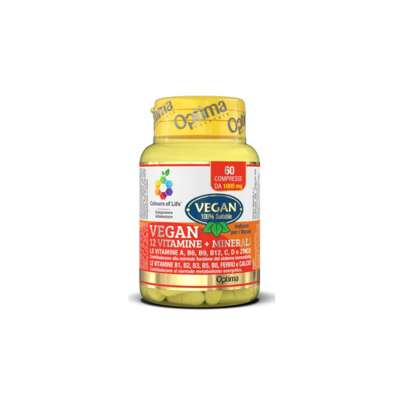 Optima Naturals Colours of Life Vegan Integratore Ricostituente 60 Compresse Singole Optima Naturals Colours of Life Vegan Integratore Ricostituente 60 Compresse Singole