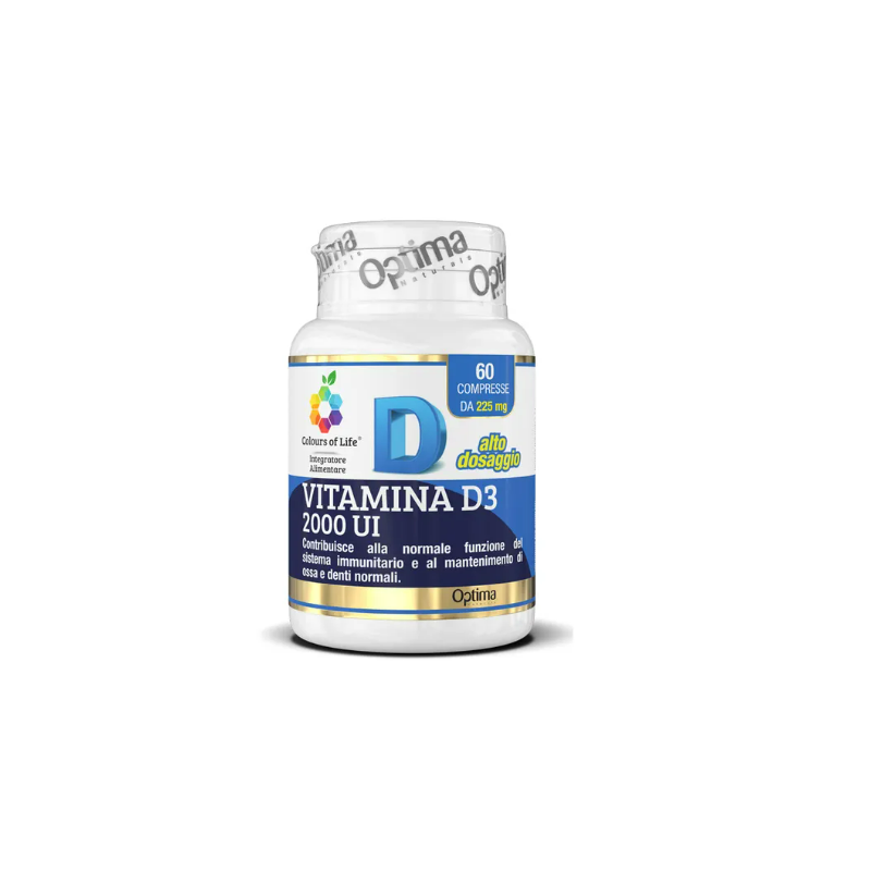 Optima Naturals Colours Of Life Vitamina D3 2000 UI Integratore 60 Compresse Optima Naturals Colours Of Life Vitamina D3 2000 UI Integratore 60 Compresse
