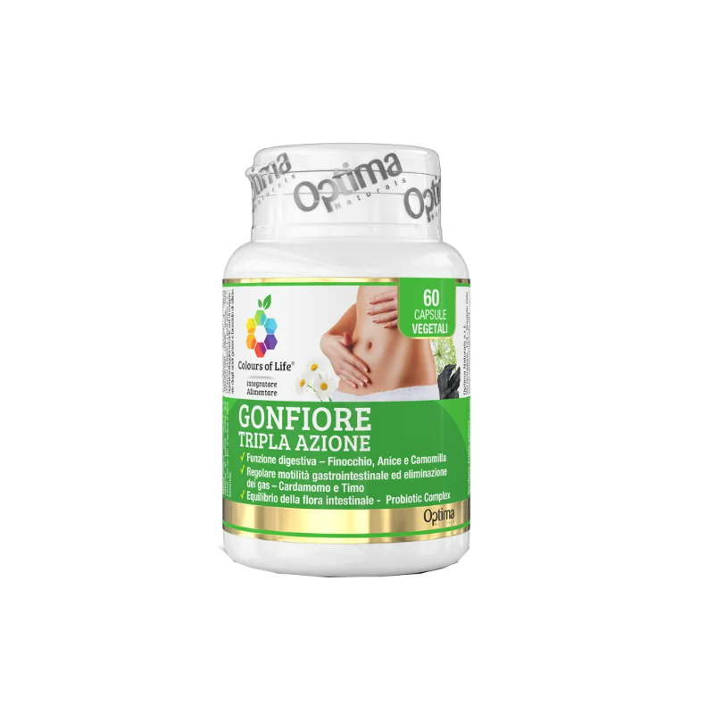 Optima Naturals Colours of Life Gonfiore Integratore per Intestino 60 Capsule Singole Optima Naturals Colours of Life Gonfiore Integratore per Intestino 60 Capsule Singole