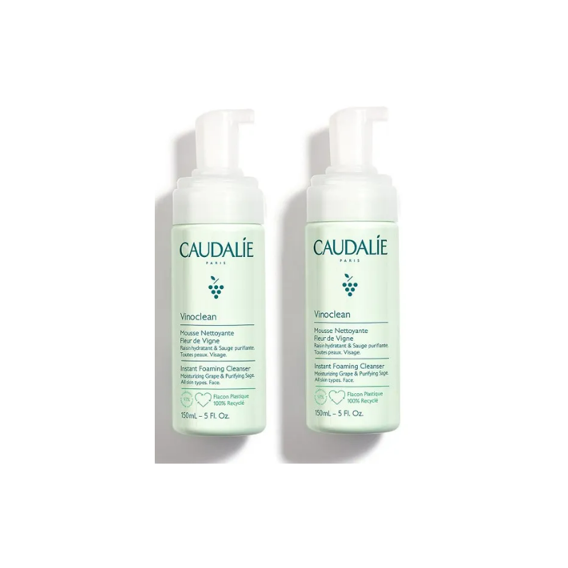 Caudalie Vinoclean Schiuma Detergente per il Viso 150ml+150ml Caudalie Vinoclean Schiuma Detergente per il Viso 150ml+150ml