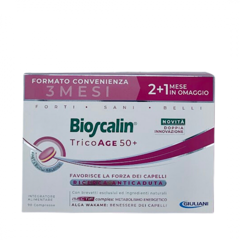 Bioscalin TricoAge 50+ Integratore Anticaduta Capelli Confezione Tripla 90 Compresse Bioscalin TricoAge 50+ Integratore Anticaduta Capelli Confezione Tripla 90 Compresse