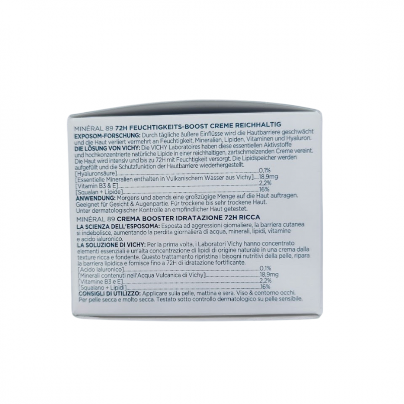 confezione Vichy Mineral Crema Booster Idratante 72H Ricca 50ml confezione Vichy Mineral Crema Booster Idratante 72H Ricca 50ml