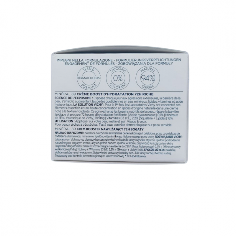 Vichy Mineral Crema Booster Idratante 72H Ricca 50ml Vichy Mineral Crema Booster Idratante 72H Ricca 50ml