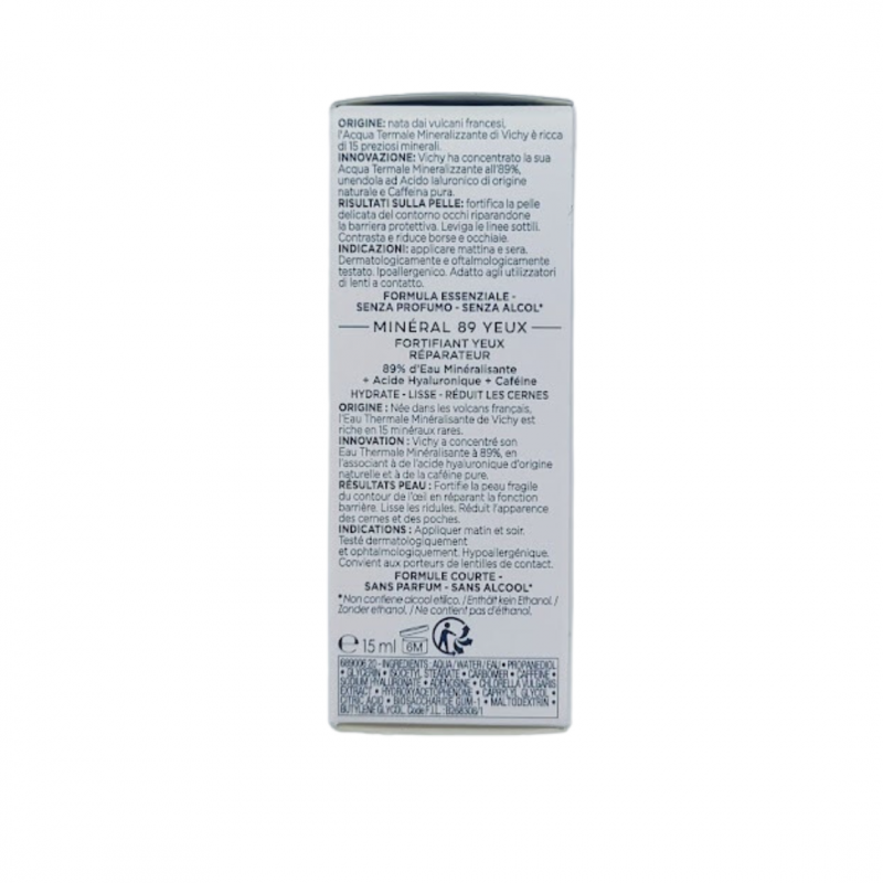 Vichy Mineral 89 Contorno Occhi Fortificante Gel 15ml Vichy Mineral 89 Contorno Occhi Fortificante Gel 15ml