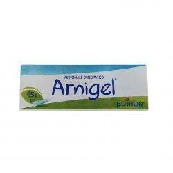 Fronte scatola di Arnigel Gel Medicinale Omeopatico per Dolori e Infiammazione 45gr