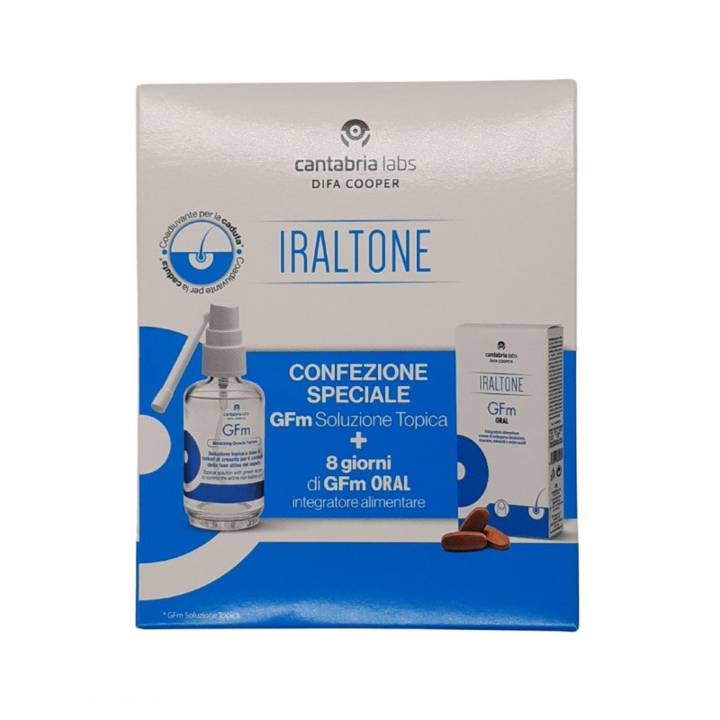 Confezione Speciale Gfm Iraltone Soluzione Topica Crescita Capelli 50ml+ 8 Compresse Confezione Speciale Gfm Iraltone Soluzione Topica Crescita Capelli 50ml+ 8 Compresse